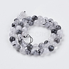 Natural Black Rutilated Quartz Beads Strands X-G-G448-8mm-13-2