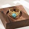 Natural Turquoise Finger Rings RJEW-Q006-01A-G-2