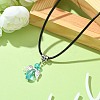 Angel Shape Alloy with Glass Pendant Necklaces NJEW-JN04560-4