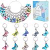 SUNNYCLUE 20Pcs 10 Colors Alloy Enamel Butterfly Charms Locking Stitch Markers HJEW-SC0001-28-1