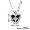 Shiny Heart Star Brass Clear Cubic Zirconia Pendant Necklaces RQ9557-2-1