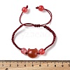 Cat Head Resin Brainded Bead Bracelets BJEW-L701-02A-5