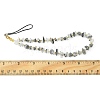 Natural Rutilated Quartz Chip & CCB Plastic Round Beaded Mobile Straps HJEW-FZ00006-4