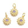 Brass Micro Pave Cubic Zirconia Pendants KK-P187-16E-G-1