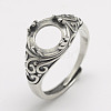 Adjustable Thailand 925 Sterling Silver Finger Ring Components STER-P033-31AS-2
