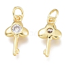 Brass Micro Pave Cubic Zirconia Charms KK-M206-27G-04-2