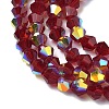 Electroplate Transparent Glass Beads Strands EGLA-K015-18D-3