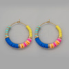 Bohemian Style Handmade Polymer Clay Heishi Beads Hoop Earrings for Girlfriend VY5399-3-1