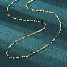 Brass Cable Chains Necklace for Women NJEW-P265-42G