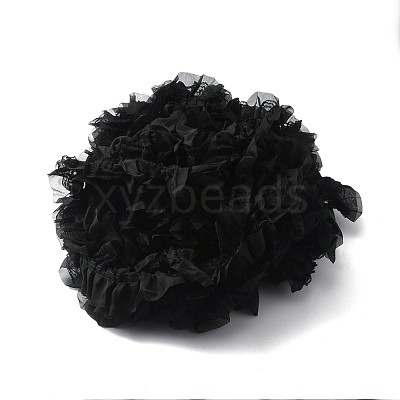 Double-Layer Pleated Polyester Chiffon Lace Trim OCOR-WH0047-19C-1