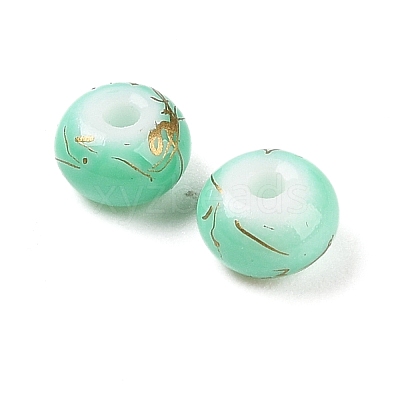 Opaque Spray Painted Glass Beads GLAA-G118-01I-1