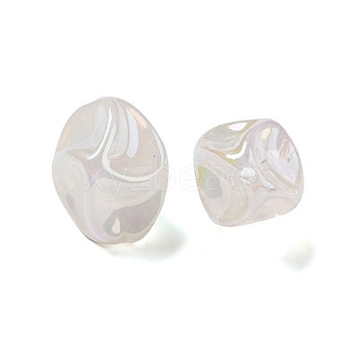 UV Plating Rainbow Iridescent Acrylic Beads PACR-M002-07A-1