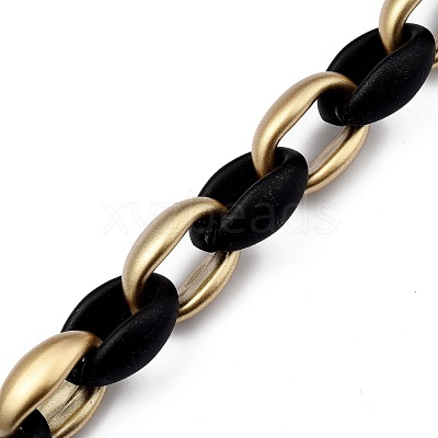 Handmade Spray Painted CCB Plastic Cable Chains AJEW-JB00739-01-1