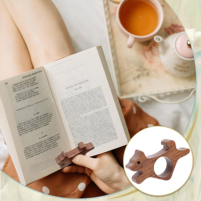 Wooden Thumb Page Holder AJEW-WH0077-119B-1