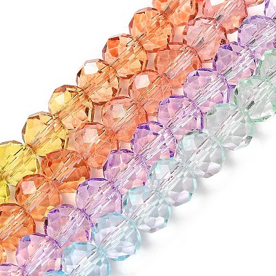 Transparent Painted Glass Beads Strands X1-DGLA-A034-T8mm-A12-1