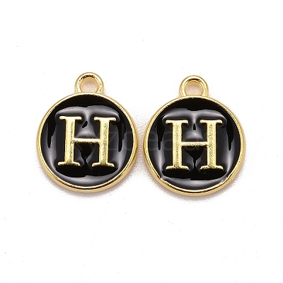 Golden Plated Alloy Charms LS-ENAM-S118-02H-1