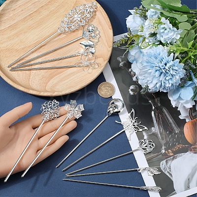 Brass/Iron /Alloy Hair Sticks OHAR-SC0001-09S-1