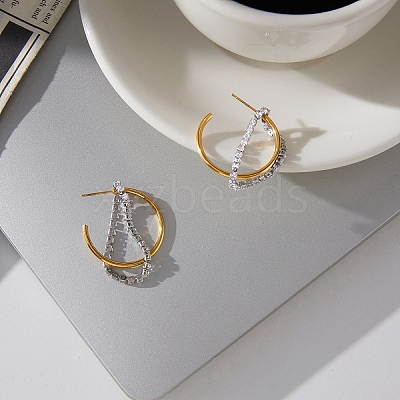 304 Stainless Steel Stud Earrings EJEW-A161-03G-1