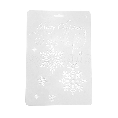 Creative Christmas Plastic Drawing Stencil X-DIY-L007-09-1