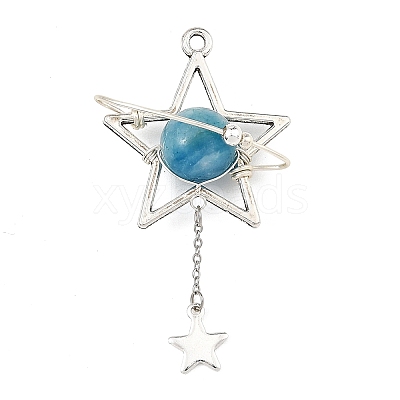 Natural Hemimorphite Pendants PALLOY-TA00444-01-1