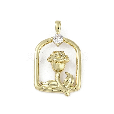 Brass Micro Pave Cubic Zirconia Pendants KK-Z078-16G-1