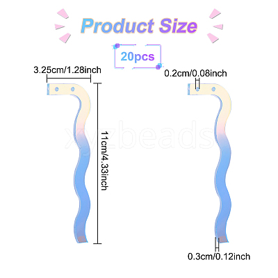 20Pcs Acrylic 2-Hole Earring Try-On Stick EDIS-FG0001-60-1
