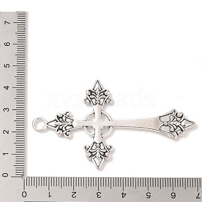 Cross Tibetan Style Alloy Big Pendants TIBEP-Q058-04AS-LF-1