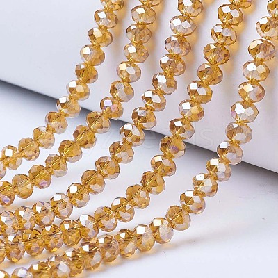 Electroplate Glass Beads Strands X-EGLA-A034-T6mm-B05-1
