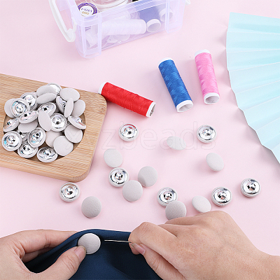 50Pcs 1-Hole Cloth Buttons DIY-GF0008-50A-1