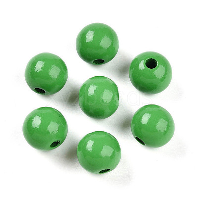 Painted Natural Wood Beads WOOD-A018-16mm-07-1