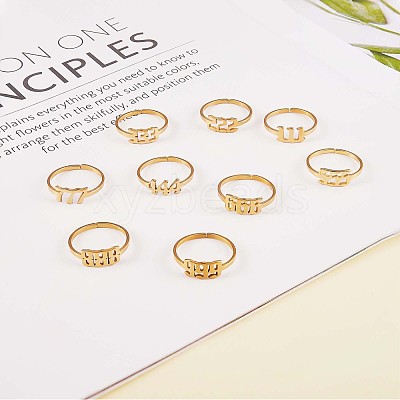 Number Pendant Necklace & Open Cuff Ring JX195A-1
