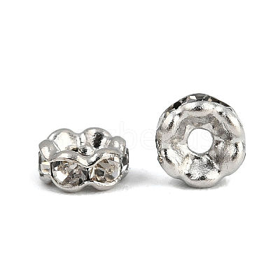 Flower Brass Crystal Rhinestone Bead Spacers RB-D302-P-1