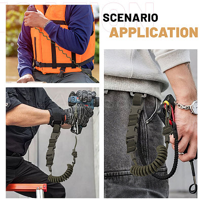Nylon Outdoor Tactical Spring Lanyard AJEW-WH0752-319B-1