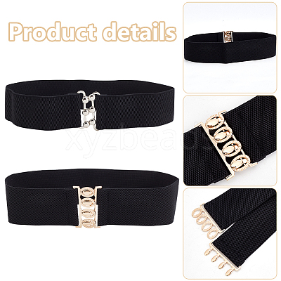 2Pcs 2 Styles Polyester Elastic Corset Belts AJEW-WR0002-19A-1