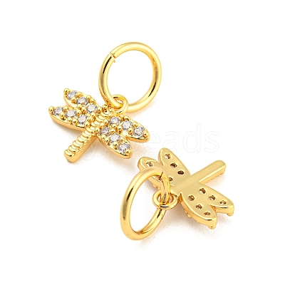 Brass Micro Pave Clear Cubic Zirconia Charms LS-ZIRC-L091-073G-1