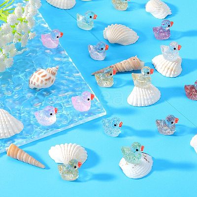 120Pcs 12 Colors Mini Resin Sequins Duck Home Display Decorations RESI-SZ0003-32-1