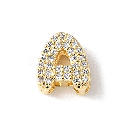 Brass Micro Pave Clear Cubic Zirconia Initial Multi-strand Links KK-S520-01G-01-1