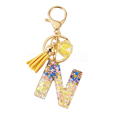 Alloy Resin Polygon Keychains KEYC-TADJ0002-03G-N-1