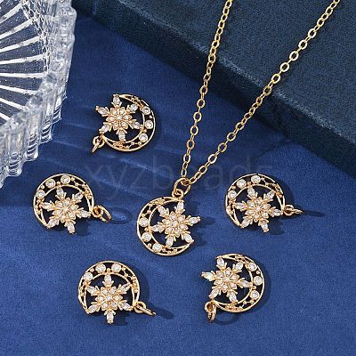 SHEGRACE Brass Pave Clear Cubic Zirconia Charms XGRQ4D726-665G-1