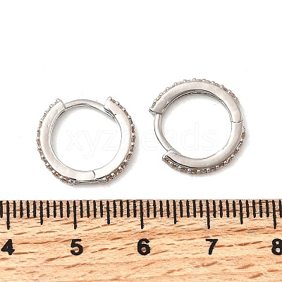 Brass Micro Pave Cubic Zirconia Hoop Earrings EJEW-P322-01P-1