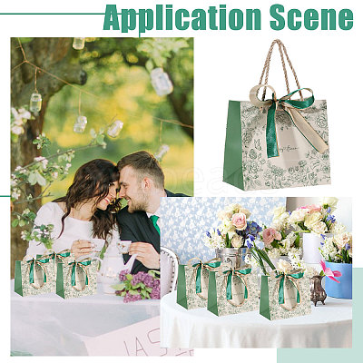 Floral Printed Paper Gift Tote Bags ABAG-WH0044-82B-1