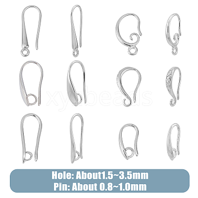 36Pcs 6 Style Brass Earring Hooks KK-FH0006-37-1
