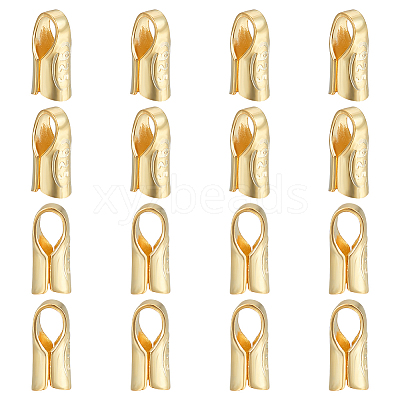 16Pcs S925 Sterling Silver Cord End STER-BC0003-05G-1