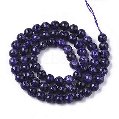 Natural Quartzite Jade Beads Strands G-S150-57-6mm-1-1