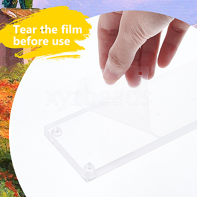 Rectangle Transparent Acrylic Action Figures Display Risers ODIS-WH0329-48A-1