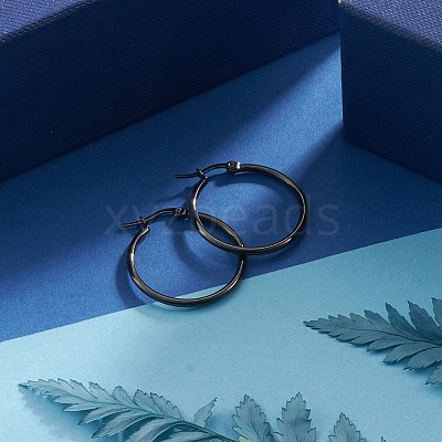 304 Stainless Steel Hoop Earrings EJEW-F105-09B-1