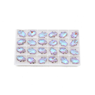 Electroplate Faceted Glass Pendants EGLA-N006-055-1