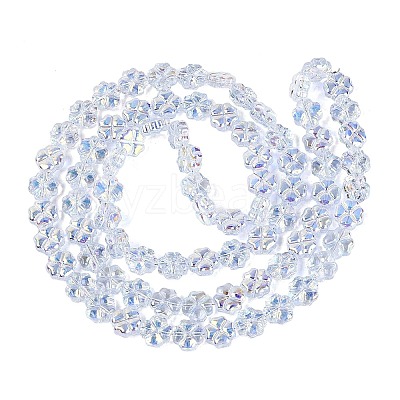 Baking Paint Electroplate Transparent Glass Beads Strands EGLA-Q136-04A-09-1