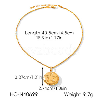 304 Stainless Steel Openable Photo Locket Pendant Necklaces for Women WG5489D-02-1