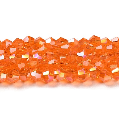 Transparent Electroplate Glass Beads Strands GLAA-F029-4mm-A11-1